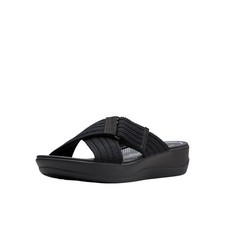Clarks Womens Arla Wave Slide Sandal 26176960 Black Textile 8.5M