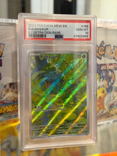 2023 POKEMON MEW EN-151 ILLUSTRATION RARE #166 BULBASAUR PSA 10