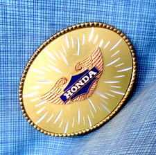 Honda Wings Emblem Promo Belt Buckle Motorcycle Car Truck Vtg 80s W USA .NOX293