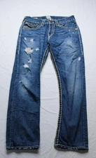 True Religion Men's Ricky Super T Big Stitch Jeans CD4 Medium Wash Size 29 