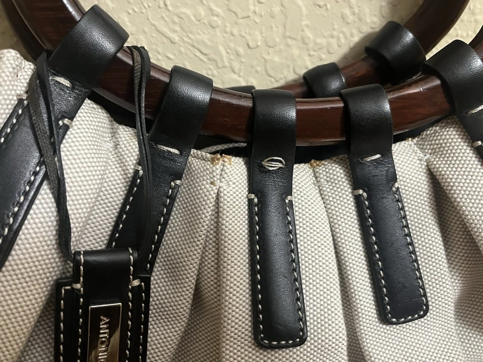 Bolso de Mano Antonio Melani Tela Beige Usado Foto 4 de 4