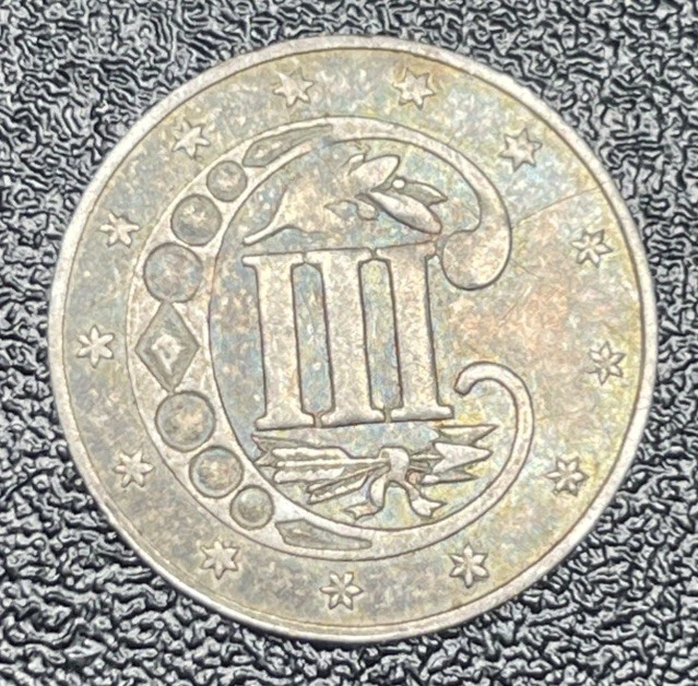 1862 Silver Three Cent Piece High Grade Toned - Image 2 of 2