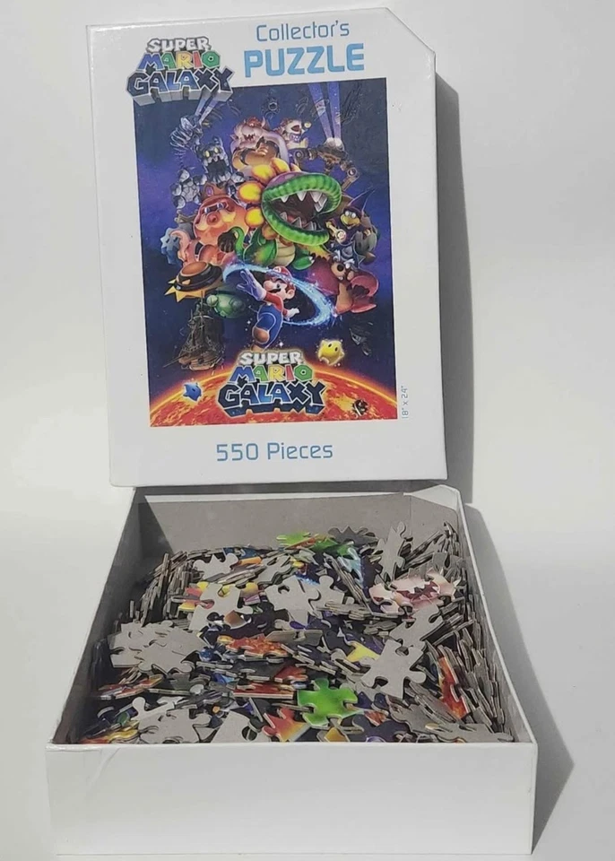 Super Mario Bros Galaxy Nintendo NES Collector’s Puzzle 550 piezas 18" x 24 Foto 3 de 4