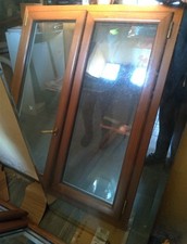 Finestra a Doppio Battente Legno e PVC Color Noce Bianco Nuova telaio infissi