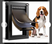 Aluminum Dog Door for Door 3 Flaps Insulated Pet Door FKDD3 45 lb Dogs