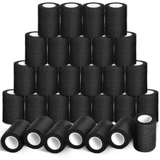 60 Pack Black Self Adhesive Bandage Wrap Bulk 3 Inch x 5 Yards Cohesive Banda...