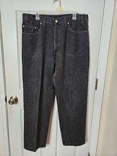 Levis Vintage 1999 90s 550 Black Jeans Mens 38x29 Tapered Leg Relaxed Fit HEMD
