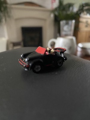 MICRO MACHINE GALOOB VINTAGE PORCHE 911 CABRIO SCHWARZ ROT SPORTWAGEN 