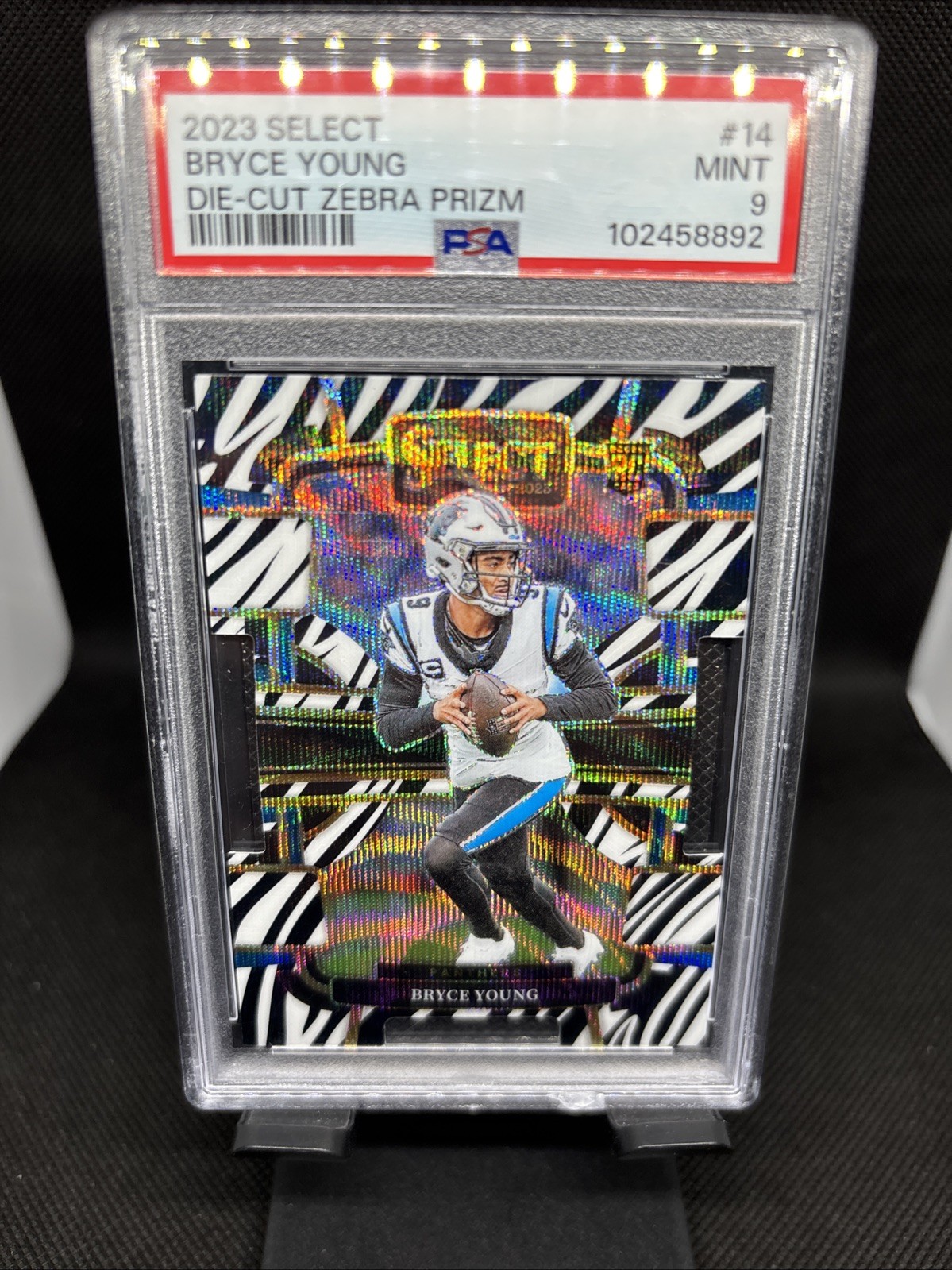 2023 Panini Select - Concourse Bryce Young #14 Zebra Prizm Die-Cut (RC)