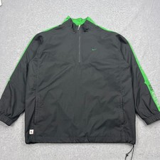 VTG Nike Athletics Windbreaker Mens XXL Gray Tag 1/4 Zip Pullover Mini Loose Y2K