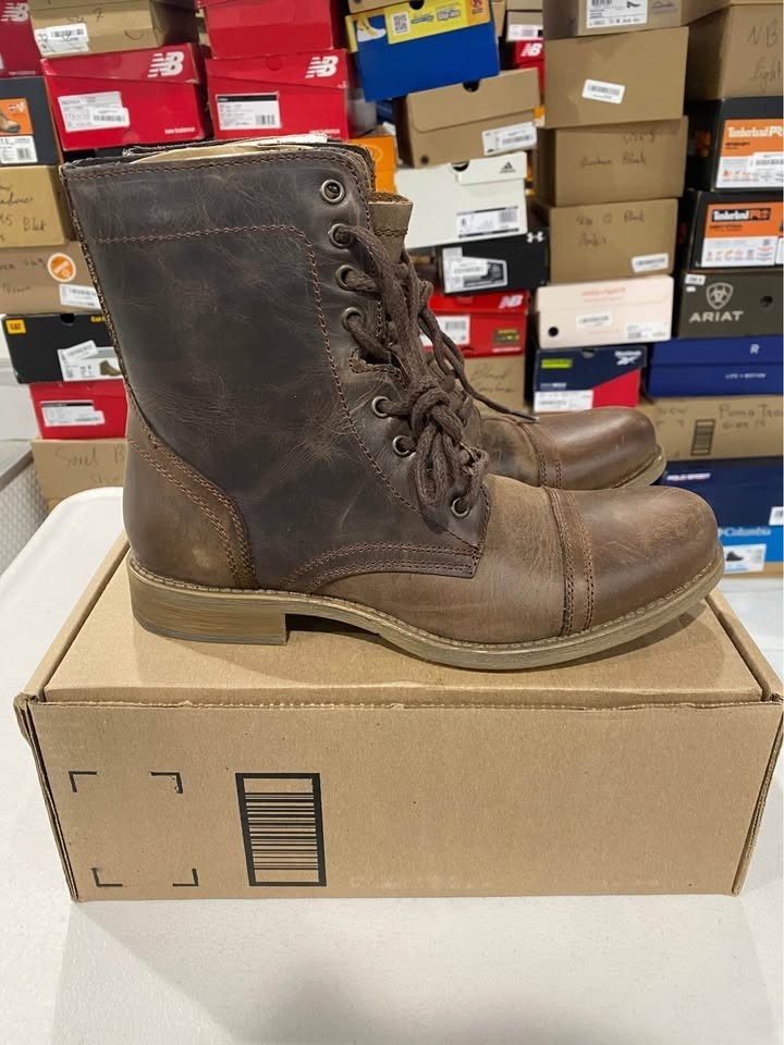 's Troopah-c Combat Boot, Brown Leather, Size 9