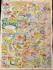 2016 Sebastian Florida Cartoon Poster Map 18x...