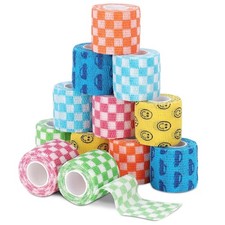 Self-Adhering Vet Wrap Bandage Tape for Pets Animals - 12 Rolls, Multi-Functio