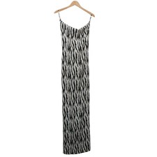 PRETTY LITTLE THING Sz 2 Women's White Zebra Print Cowl Neck Slim Maxi Slip