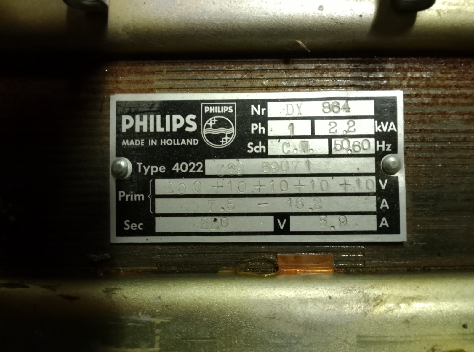 Philips Trafo Type 4022 369 69071 Trenntrafo DY 864