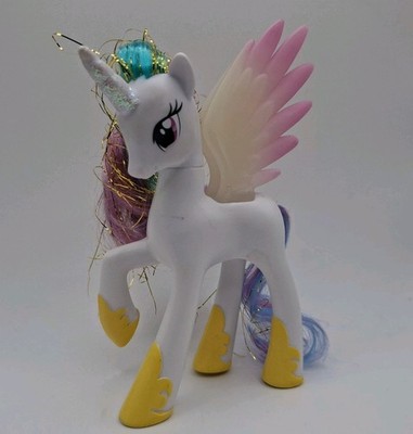 My Little Pony Princess Celestia G4 2011 Brushable Tinsel Hair 5  Scuffs On Neck