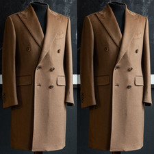 Busienss Formal Men's Overcoat Long Suit Double Breasted Workwear Tuxedo Jacket