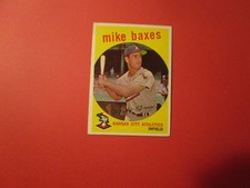 1959   TOPPS#381  MIKE BAXES  ATHLETICS     EXMT