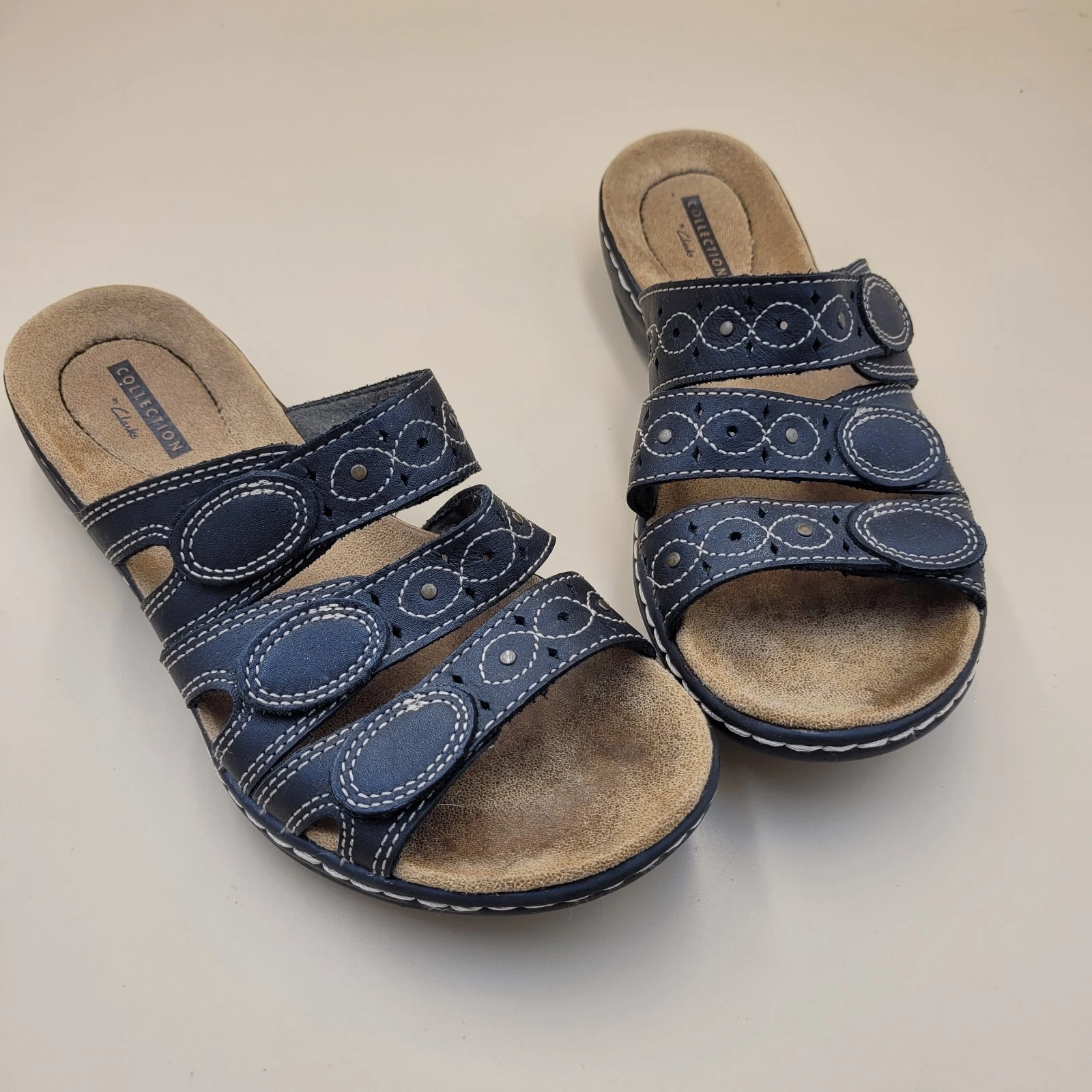 Sandali comodi neri Clarks Leisa Cacti taglia 6 5 slip on con gancio e passante