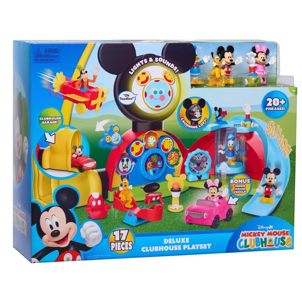 Disney Mickey Mouse Clubhouse Deluxe Juego con Figuras Coches Luces Sonido 17 Piezas Foto 2 de 4