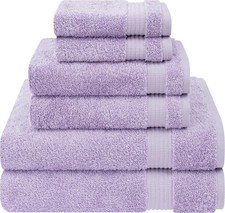 6 Piece Towel Set, 100 Cotton Soft Absorbent Turkish Towels for Bathroom, 2 Bat