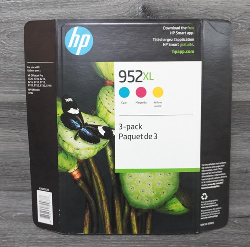 NEW GENUINE HP 952XL 3-PACK C/M/Y N9K30BN Color Ink Cartridges Expires 05/2028