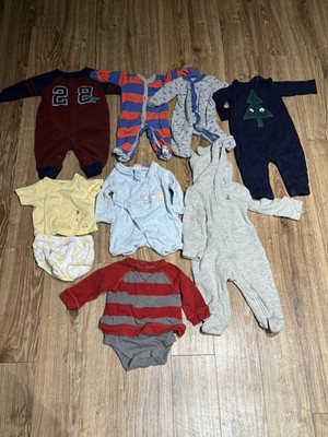Assorted Brands Baby Boy Clothes Bundle Sizes NB, 0-3 Month & 3-6 Month Lot of 9