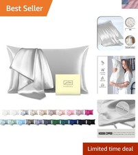 Luxury Silver Grey Silk Pillowcase 20"x26" - The Ultimate Hair Skin Protector