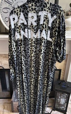 HOUSE OF MUA MUA Party Animal open front long kimono duster - leopard - One Size