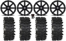 Msa Clutch 15x10 Wide Wheels Black 35 Xt400w Tires Kawasaki Mule Pro Fxt Krx