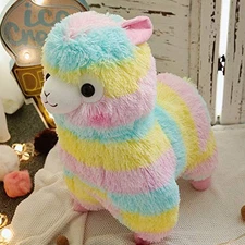 Soft Llama & Alpaca Stuffed Animal Toy - Rainbow Llamacorn Plush Pillows, Ado...