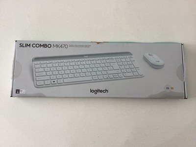 Logitech MK470 Slim Combo Kabelloses Tastatur-Maus-Set, Spanisches QWERTY, Weiß