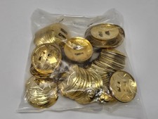 Bulk Lot 144 pcs Gold Tone Metal Western Slotted Concho Slides Bolo Crafts 34mm
