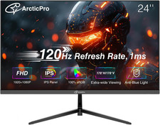 24 Inch Monitor 120Hz, FHD 1080P, Computer Monitor, IPS, 99 Srgb, Adaptive Sync