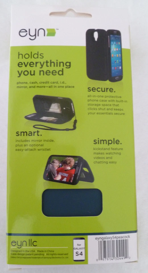 NUEVA Funda para Teléfono Eyn Galaxy S4 Peacock con Espacio de Almacenamiento y Espejo con Bisagras Traseras  Foto 2 de 3