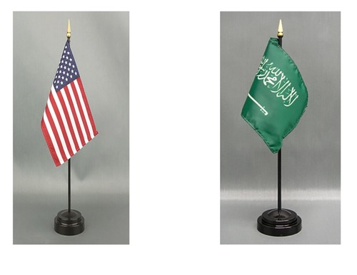 Hecho en los EE. UU.- 1 American & 1 Country Rayon 4""x6"" Bandera de escritorio de oficina y 2 soportes - Imagen 172 de 217
