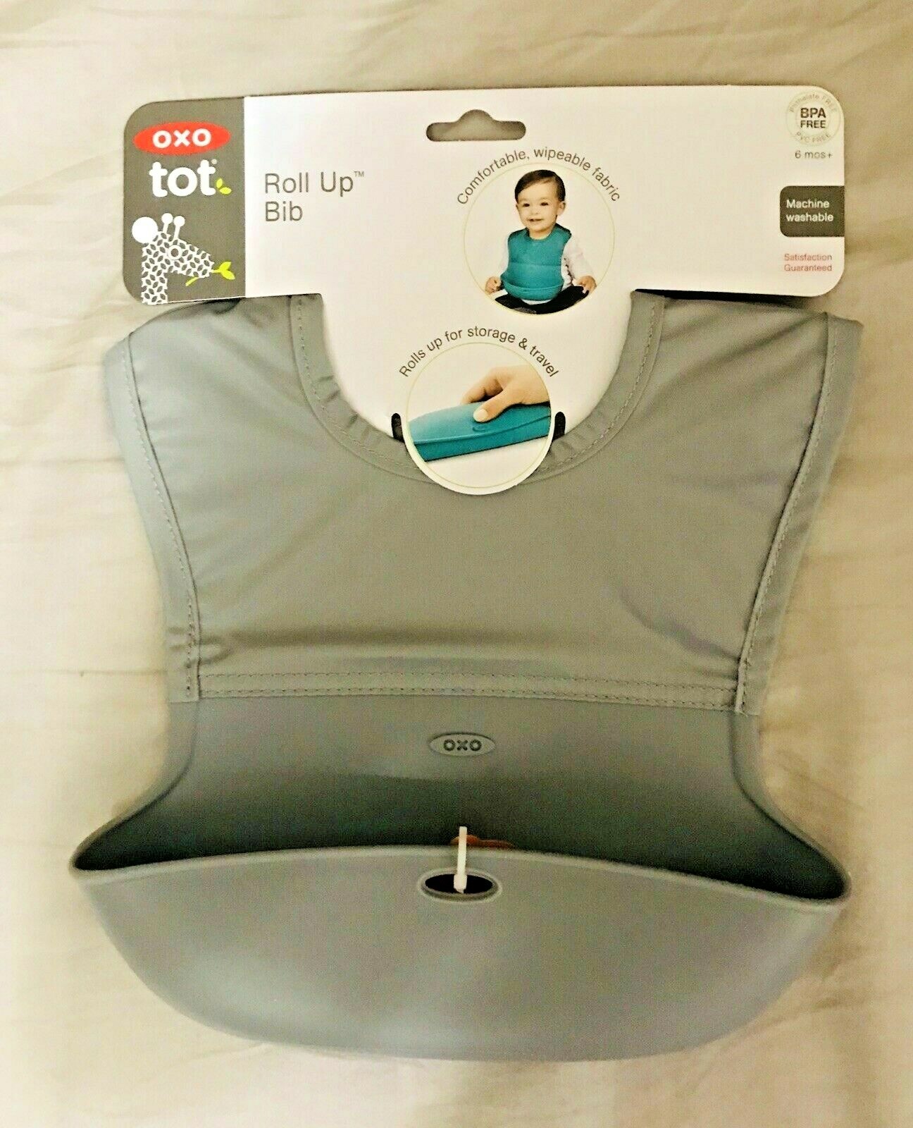 oxo tot waterproof silicone roll up bib
