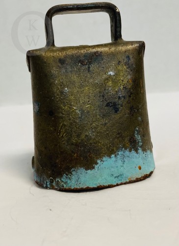 Antik (Ende 1800) Sargent & Co Sammlerstück Kuhglocke Original Etikett USA *24260P - Bild 4 von 6