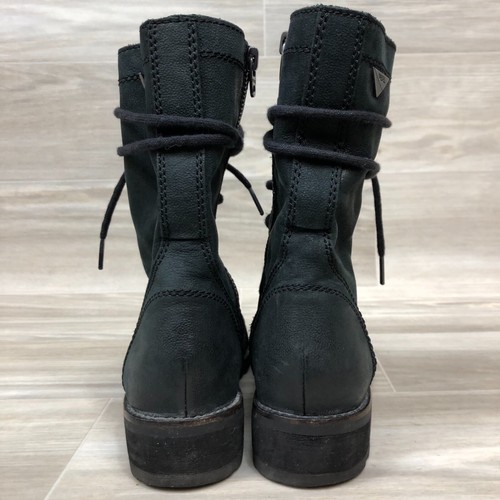 Womens Diesel "New Laura" Charcoal Leather Zippered Lace Up Boots Size 6 MINTY! - Picture 4 of 10