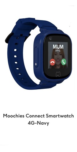 Brand New Genuine Moochies Childrens Smart Watch Phone Tracker Navy Blue Kids 4G - 第 1/9 張圖片
