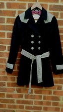 St Martins Black Cotton Blend Coat Size S