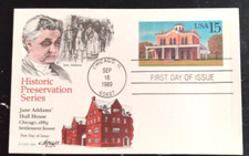 JANE ADDAMS HULL HOUSE CHICAGO  1989 ARTMASTER CACHET FIRST DAY CARD UNAD