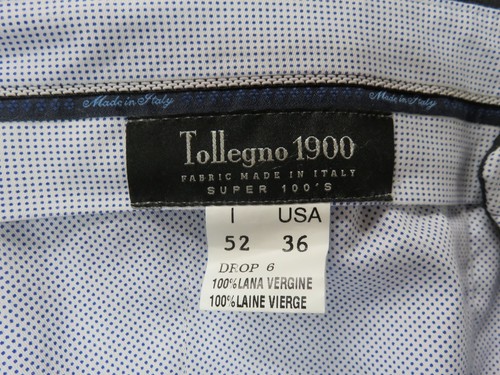 Mens Tollegno 1900 Dark Gray Virgin Wool Slacks Flat Front Super 100s 39x36 D10 - Picture 6 of 7