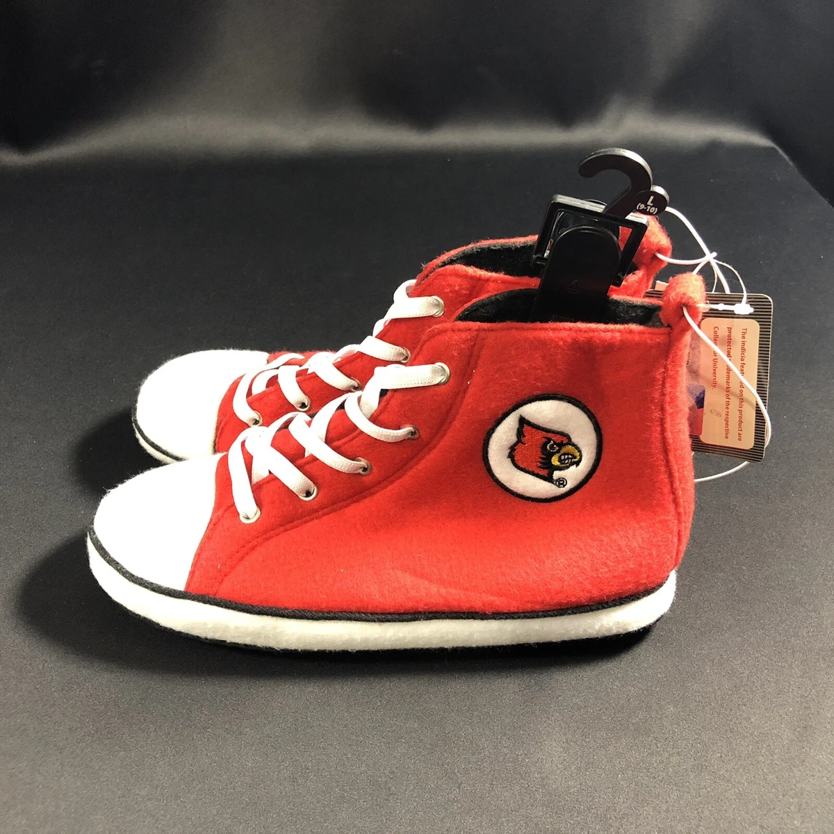 High Top Sneaker Slippers Louisville Cardinals Plush Small Men 7/8 Women  9/10