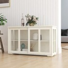 White Kitchen Cabinets Storage Stand Cupboard with Two Sliding Doors Two Shelves