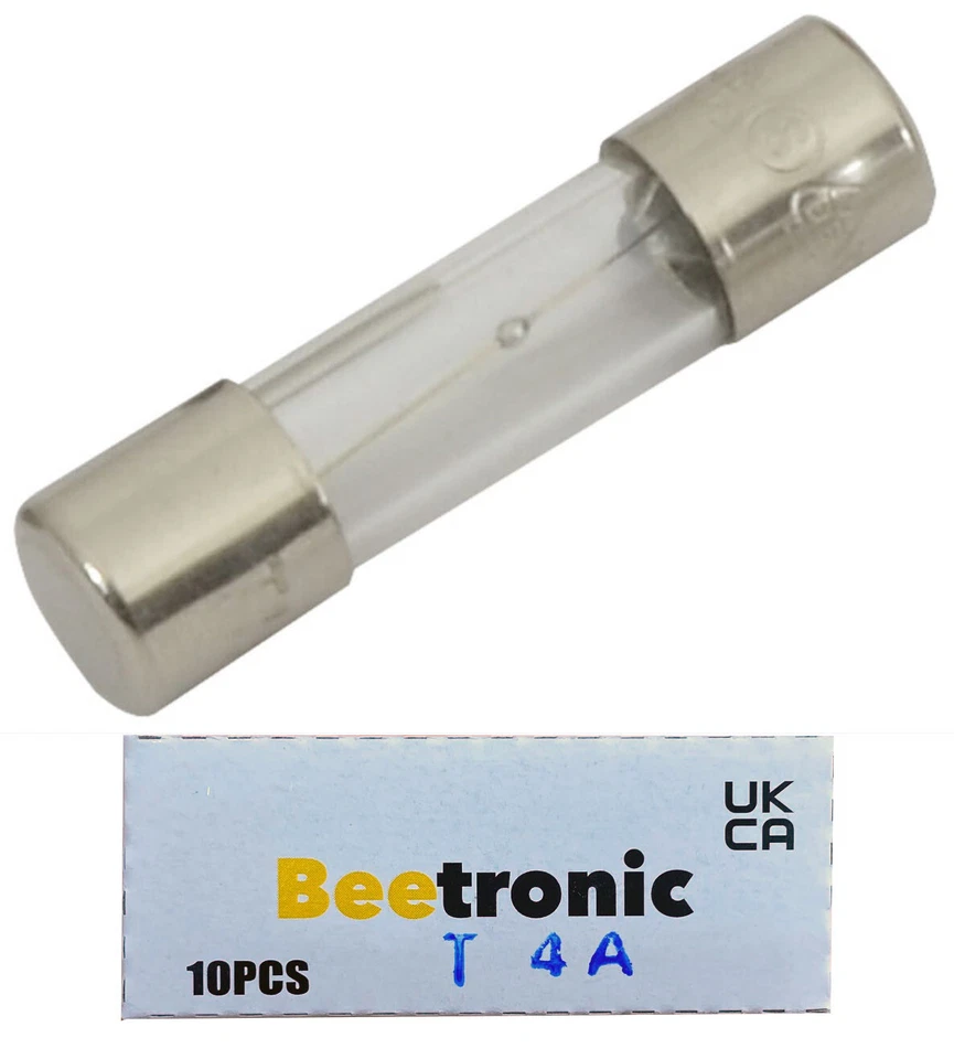 Beetronic 10 x T4A 4A 4 Amp Anti-Surge Time Delay Glass Fuse 20x5mm 250v