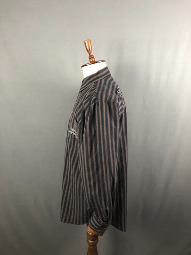 Harley-Davidson Shirt Cotton Men Size L Black Striped - Picture 2 of 15