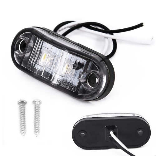 LED 2pcs White Side Marker Lights super Clearance Lamp Car Truck Trailer 12V - Picture 8 of 13