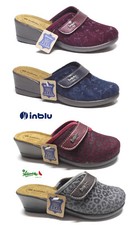 INBLU  pantofole donna solettaPELLE SOFT tacco medio(cm5) invernali strappo DE