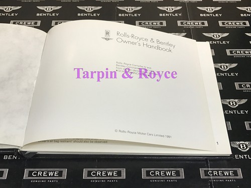 1991-1992 Rolls Royce Corniche Bentley Owners Manual Handbook TSD5152 item#LA88 - Picture 3 of 9
